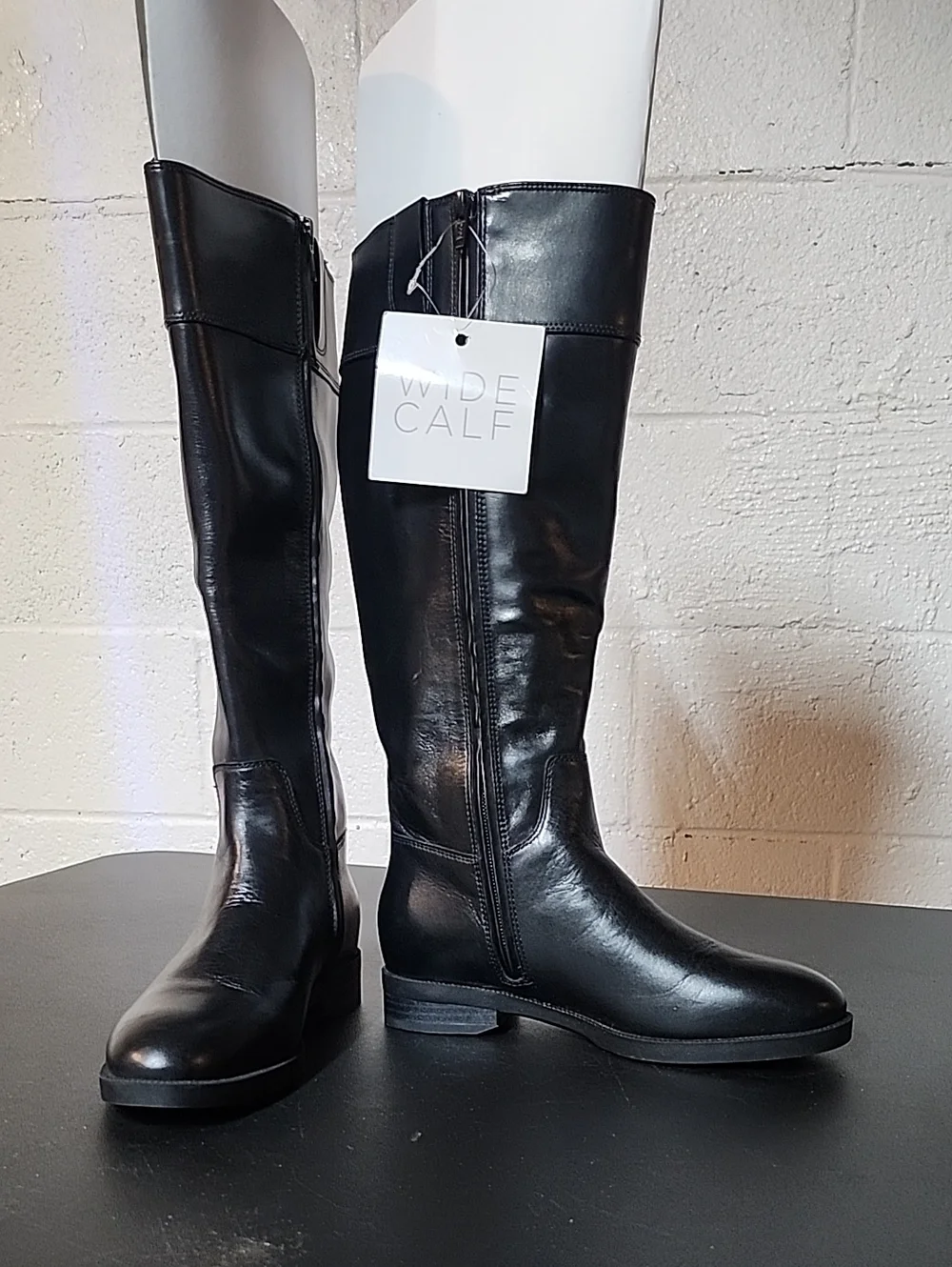 Vionic Philipa Black Over-the-Knee Wide Calf Leather Boots